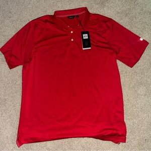 Walter Hagen Solid Red Polo Shirt LARGE